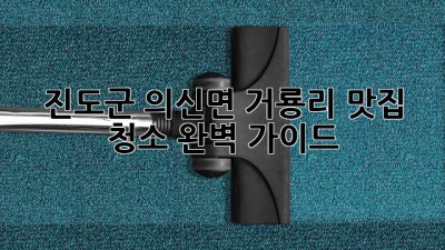 진도군 의신면 거룡리 맛집 청소 완벽 가이드